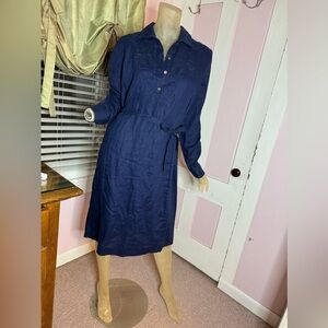 Talbots Linen 2-Piece Belted Shirt Dress